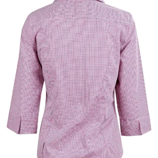 Picture of Winning Spirit, Ladies Mini Gingham 3/4 Sleeve Shirt